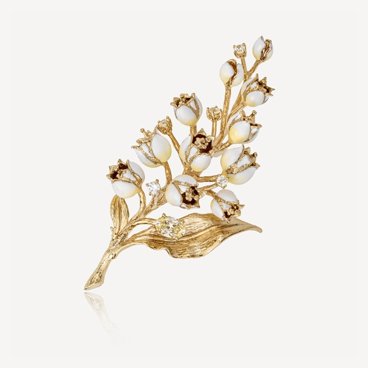 Brooch with lilies-of-the-valley