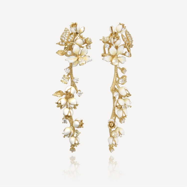 Long earrings with lilies-of-the-valley Long earrings with lilies-of-the-valley